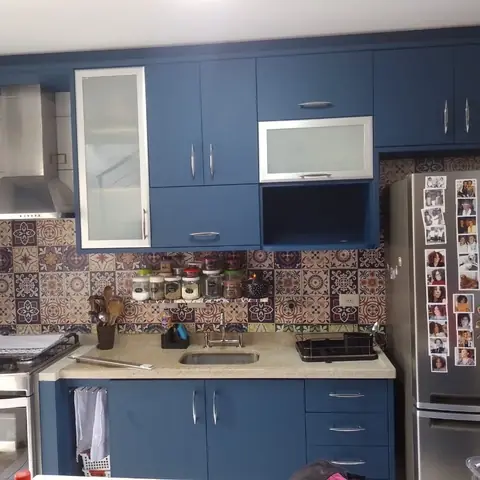 Armários de cozinha em azul